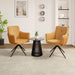 Pair of Giga swivel home office desk chairs with armrests, featuring black upholstery and adjustable height in a modern workspace setting.