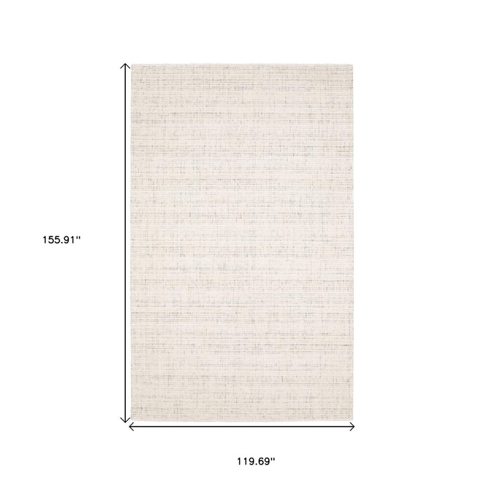 10' X 13' Striped Hand Tufted Area Rug - Ivory And Gray