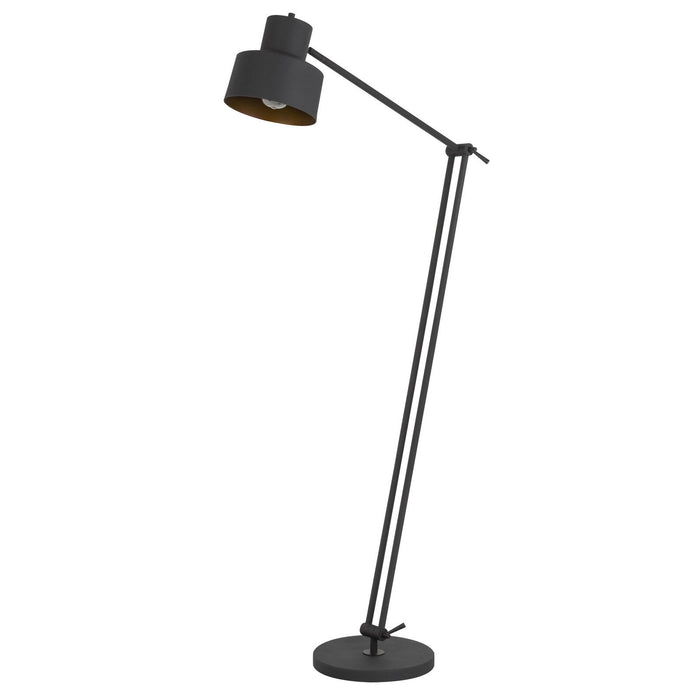 Adjustable Traditional Shaped Floor Lamp With Black Dome Shade - Black
