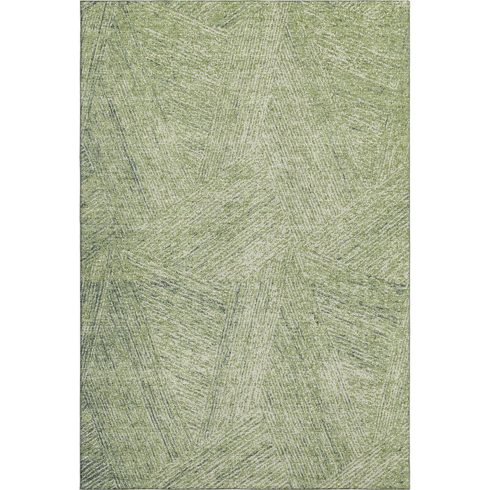 10' X 14' Abstract Washable Area Rug With UV Protection (678119) - Artichoke Green / Beige