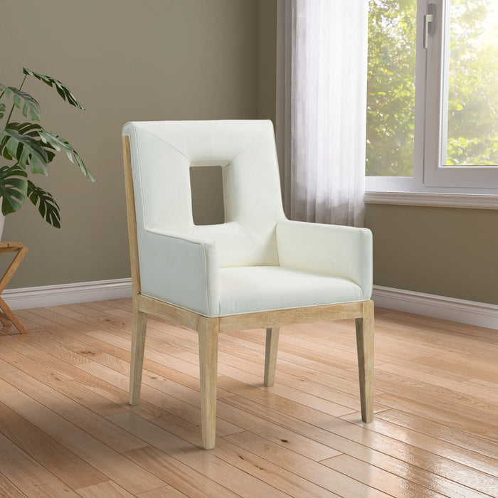 Gwendolyn - Faux Leather Dining Arm Chair With Natural Frame