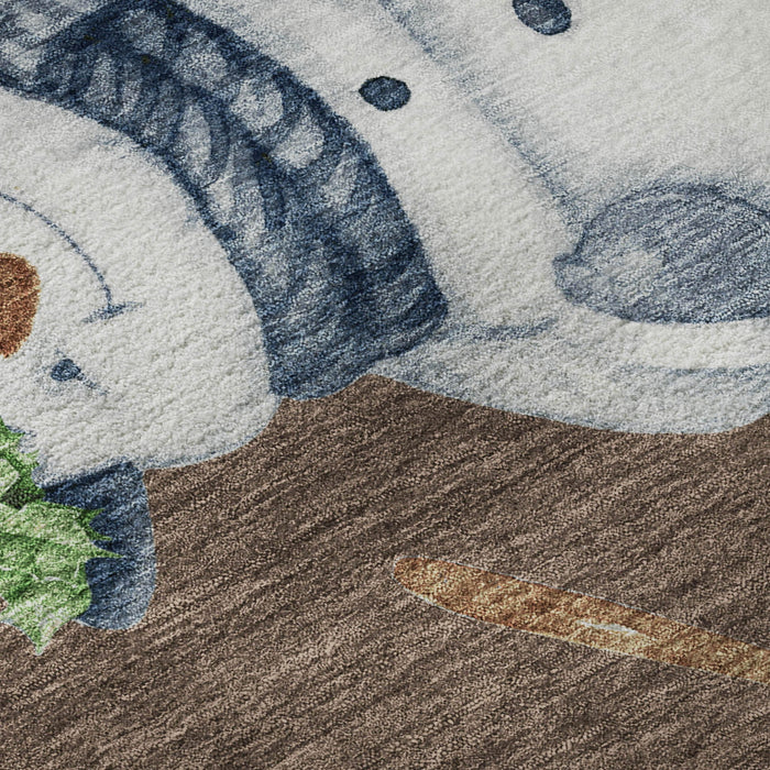 10' X 14' Geometric Washable Area Rug With UV Protection (702401) - Brown / Blue / Green