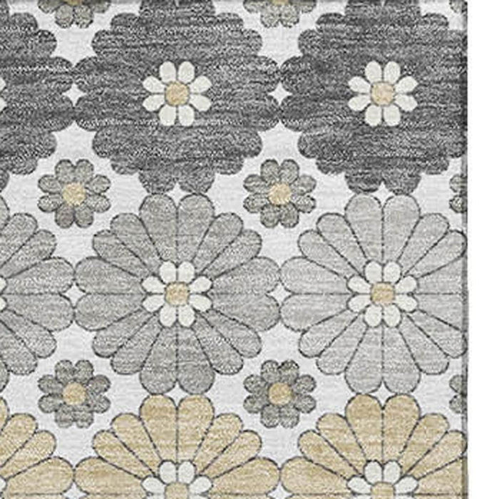 10' X 14' Geometric Washable Area Rug With UV Protection (696866) - Gray / Silver / Beige