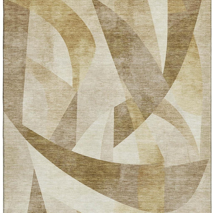 10' X 14' Abstract Geometric Washable Area Rug With UV Protection (705245) - Brown / Beige / Ivory