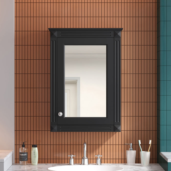 Giga wall-mounted bathroom medicine cabinet with mirror, over toilet storage with sleek white finish and internal shelves
