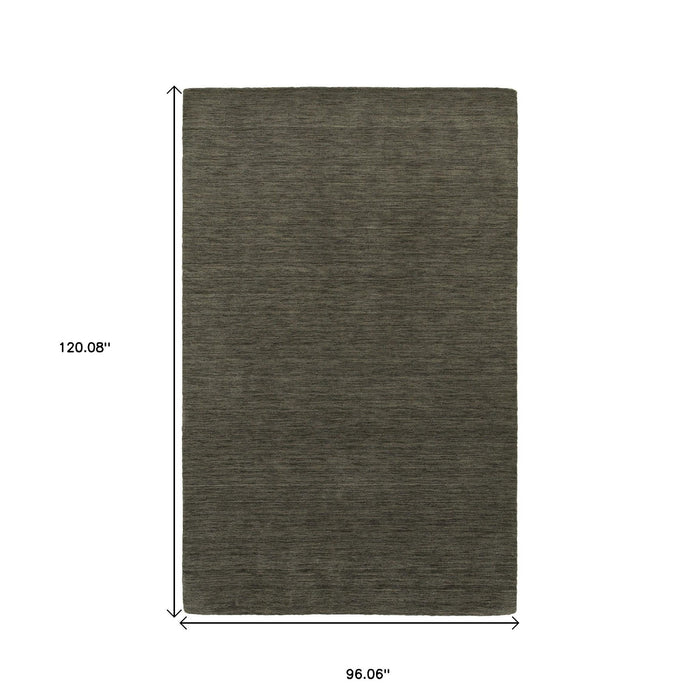 8' X 10' Wool Hand Tufted Area Rug - Charcoal