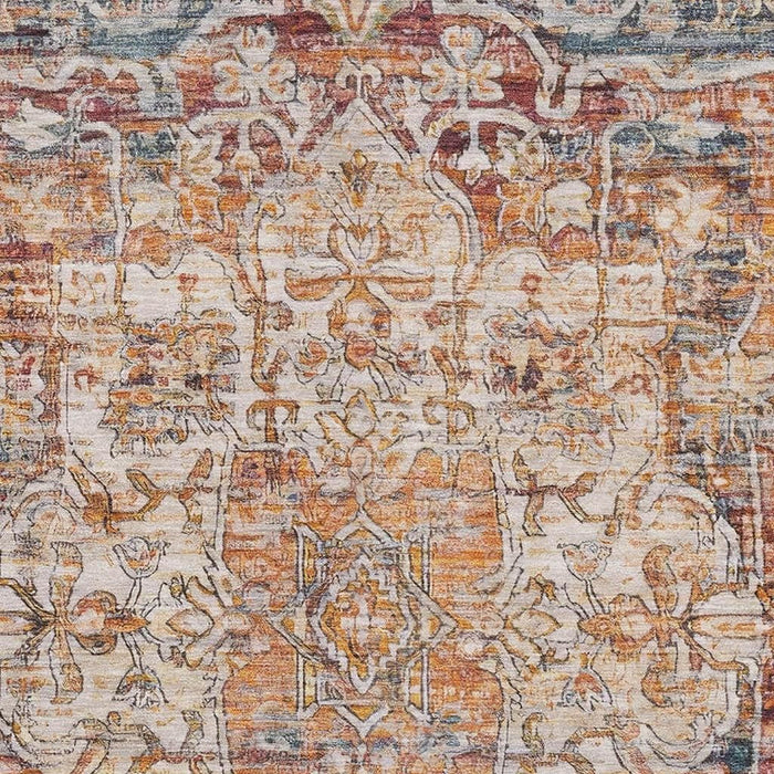 10' X 14' Oriental Washable Area Rug With UV Protection (699346) - Copper / Gray / Ivory