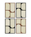 Four-piece mango wood wall art by Meridian Furniture featuring black and natural finish, modern geometric wall decor.