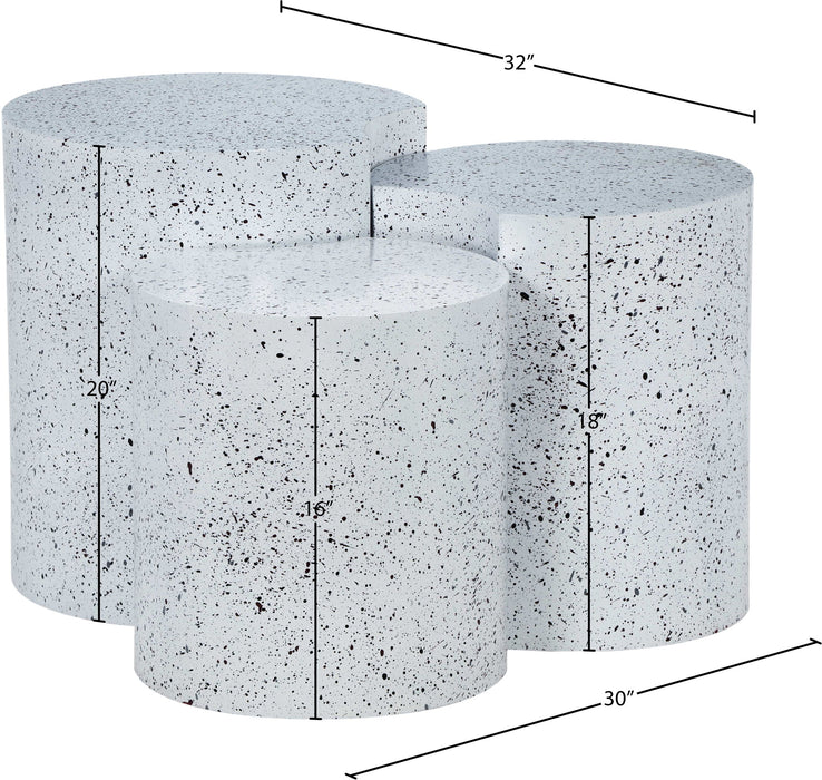 Dimple - 20" 3 Piece Modular End Table - Terazzo Finish