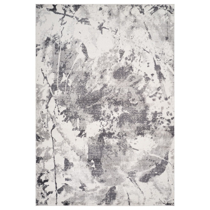9' X 12' Abstract Area Rug - Ivory And Gray
