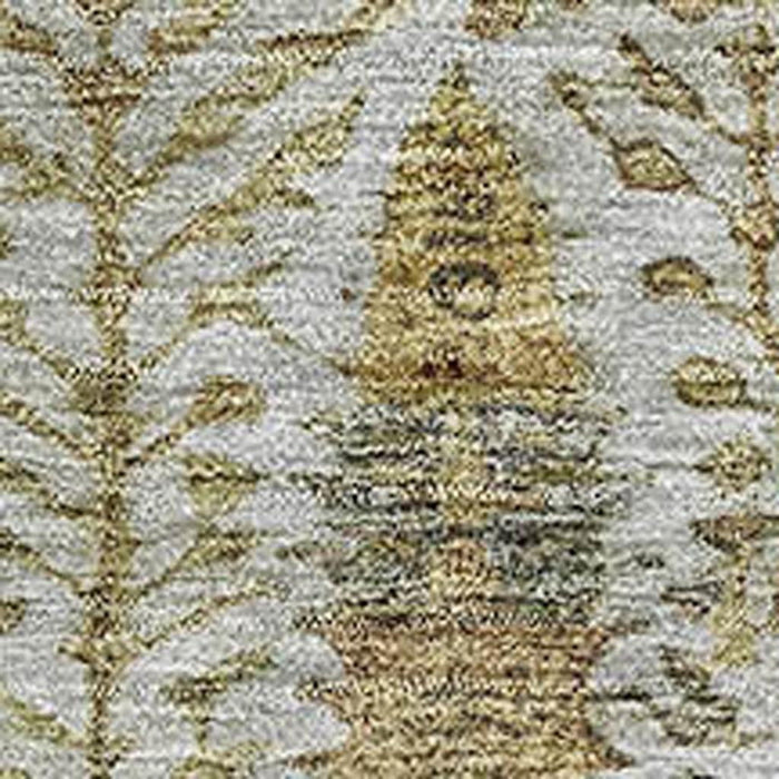 10' X 14' Floral Vines Washable Area Rug With UV Protection (716617) - Linen / Gold