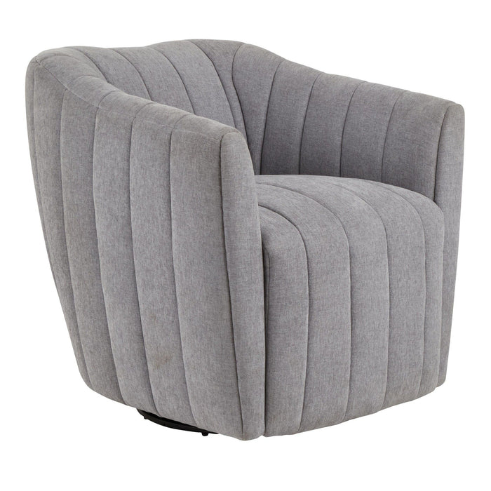 Finley - Upholstered Contemporary Swivel Accent Chair - Black Metal