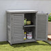 Giga outdoor potting bench with storage cabinet and metal tabletop, ideal for gardening and outdoor workspace organization.