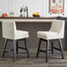 Cream white Giga upholstered swivel bar stools with ergonomic design, set of 2, featuring cushioned seats and modern style.
