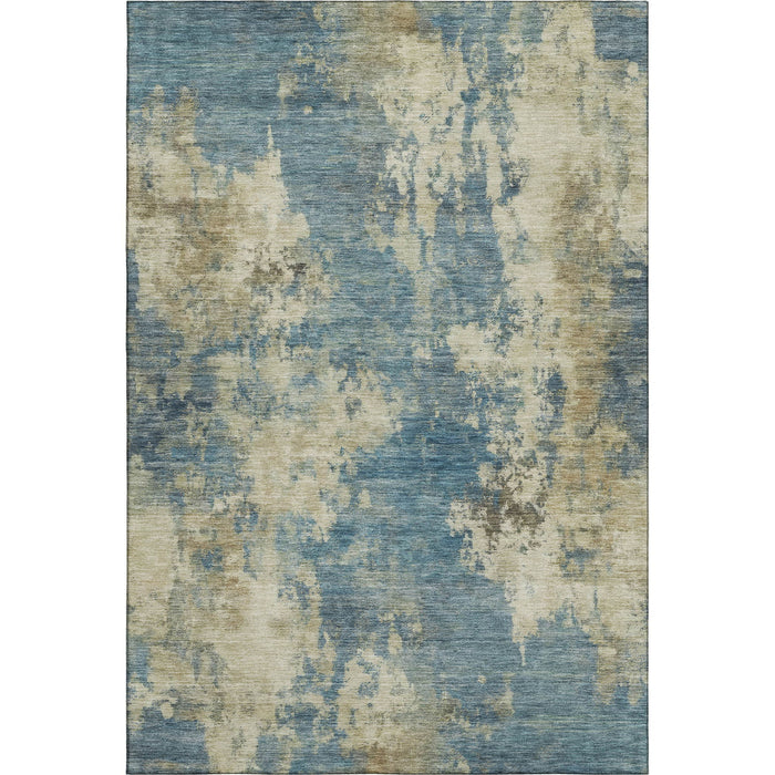 10' X 14' Abstract Washable Area Rug With UV Protection (716942) - Blue / Taupe