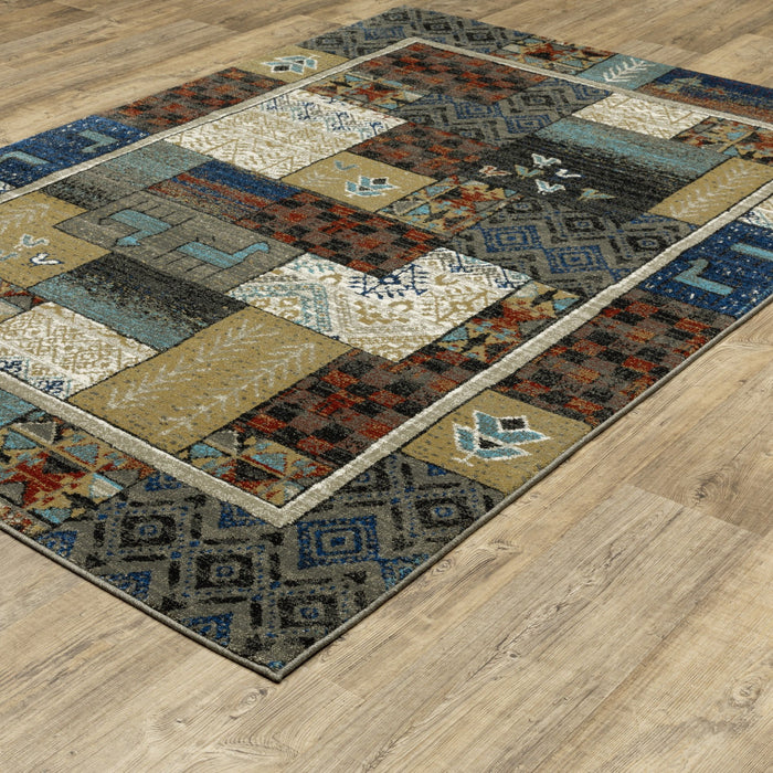 10' X 13' Patchwork Area Rug - Brown