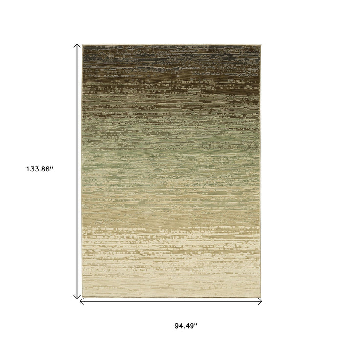 8' X 11' Abstract Area Rug - Beige And Brown