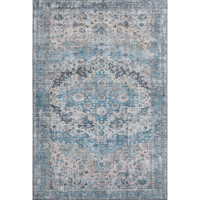 10' X 14' Oriental Washable Area Rug With UV Protection (700271) - Blue / Beige / Teal