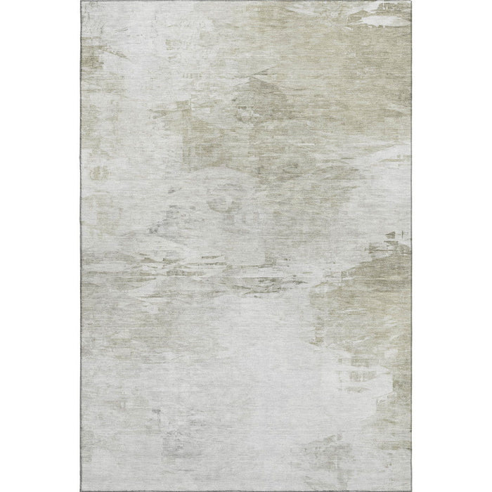8' X 10' Abstract Washable Area Rug With UV Protection (650732) - Ivory / Gray