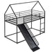 Giga Twin Over Twin house bunk bed with ladder and slide, featuring a cozy sleeping area and fun play elements.