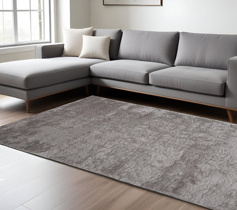 8' x 10' Shag Tufted Handmade Area Rug - Gray And Silver