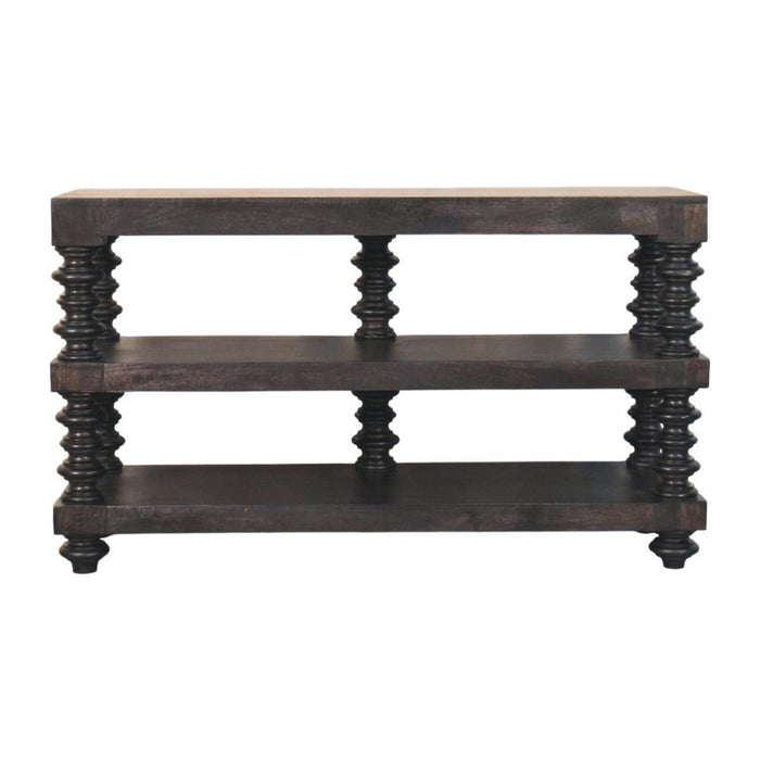 Solid Wood Solid Console Table With Shelf With Two Drawers (719174) - Brown