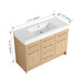 Giga freestanding bathroom vanity with resin sink, soft-closing doors and drawers, modern style, in a sleek bathroom setting