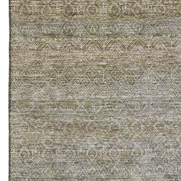 10' X 14' Striped Washable Area Rug With UV Protection (718019) - Khaki / Beige
