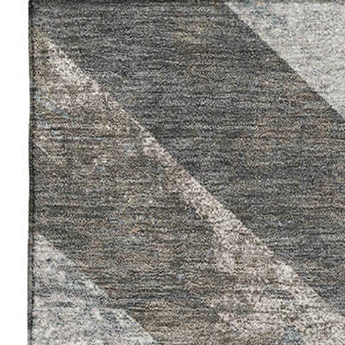 10' X 14' Geometric Washable Area Rug With UV Protection (709288) - Brown / Gray / Ivory