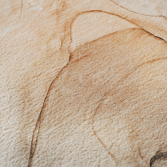 3' X 5' Abstract Washable Area Rug With UV Protection (646633) - Orange / Ivory