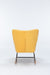 Yellow teddy upholstered Giga rocking chair with high backrest, modern nursery glider, ideal for living room and reading comfort.