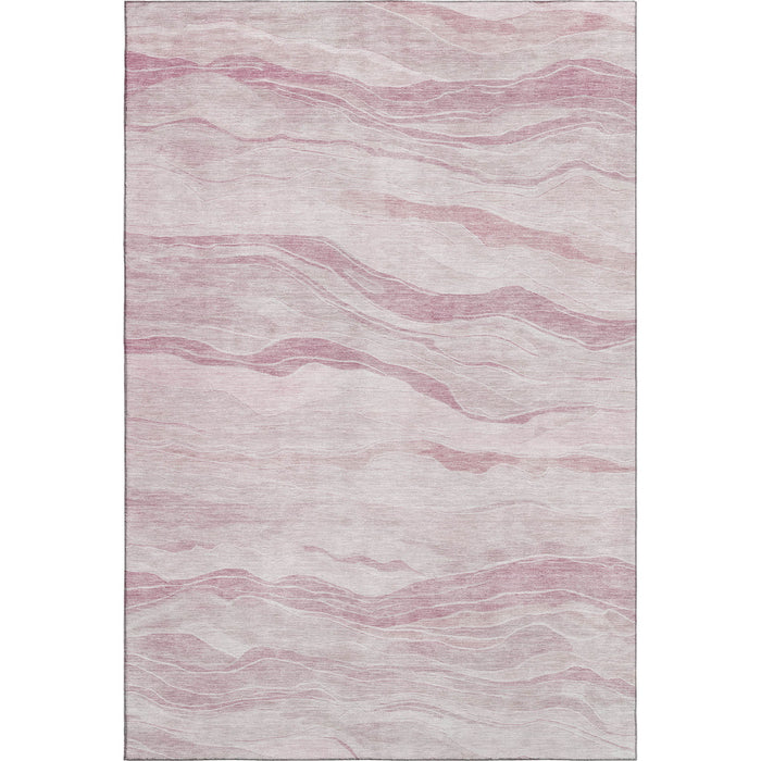 10' X 14' Striped Washable Area Rug With UV Protection (692517) - Pink / Ivory