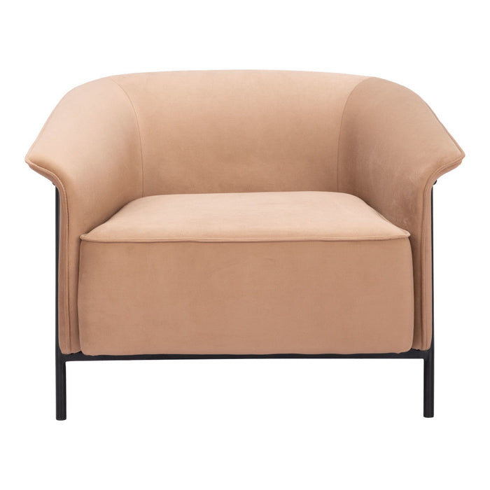Fabric Arm Chair - Tan And Black