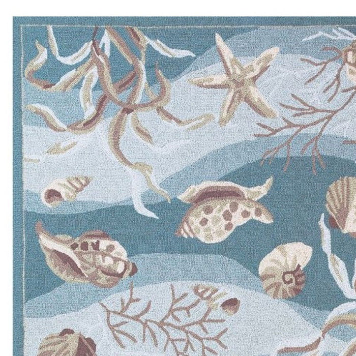 90" x 114" Polyester Rug - Seafoam