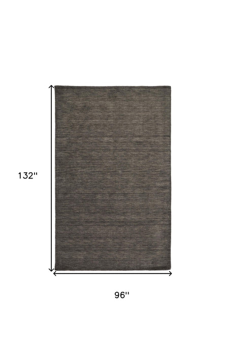 8' x 11' Wool Hand Woven Area Rug - Brown