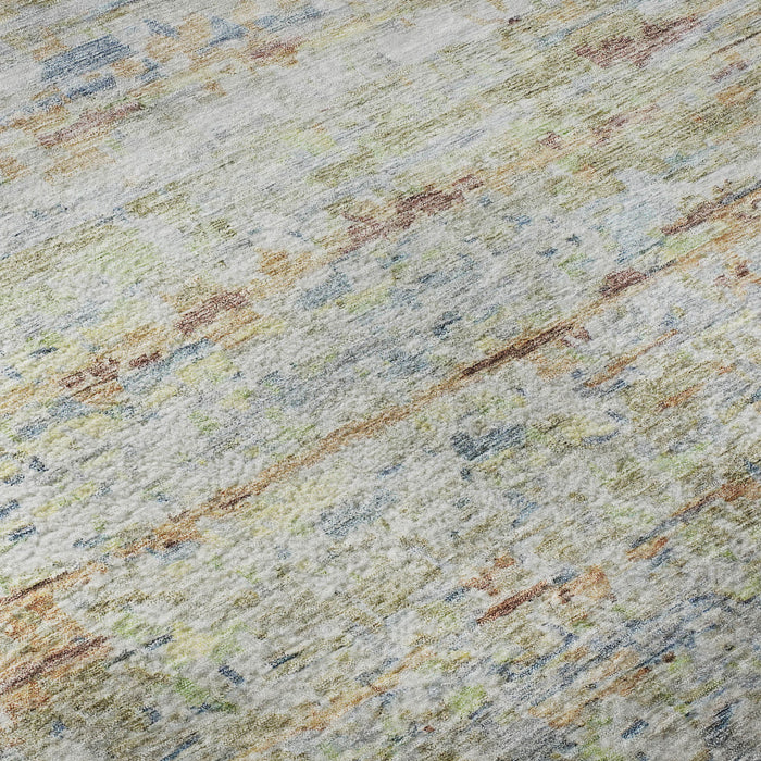 10' X 14' Striped Washable Area Rug With UV Protection (685373) - Copper / Beige / Blue