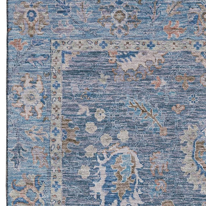 10' X 14' Oriental Washable Area Rug With UV Protection (717959) - Blue / Taupe