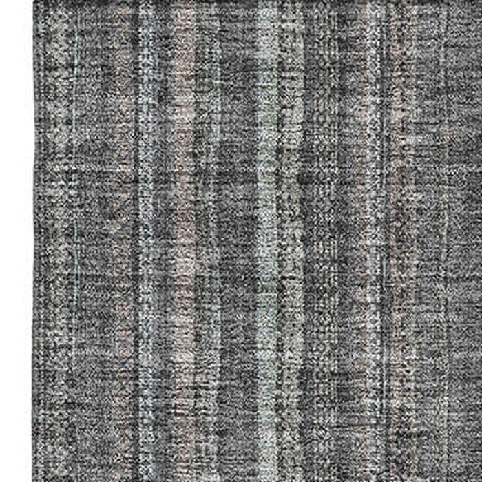 10' X 14' Striped Washable Area Rug With UV Protection (677549) - Gray / Silver