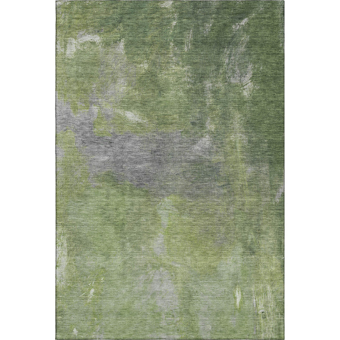10' X 14' Abstract Washable Area Rug With UV Protection (693234) - Green / Gray
