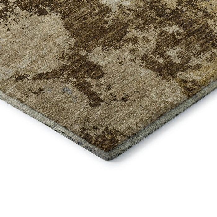 10' X 14' Abstract Washable Area Rug With UV Protection (696152) - Brown / Beige / Gray