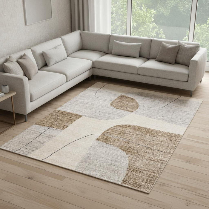8' X 10' Geometric Area Rug (661391) - Cream / Brown / Beige
