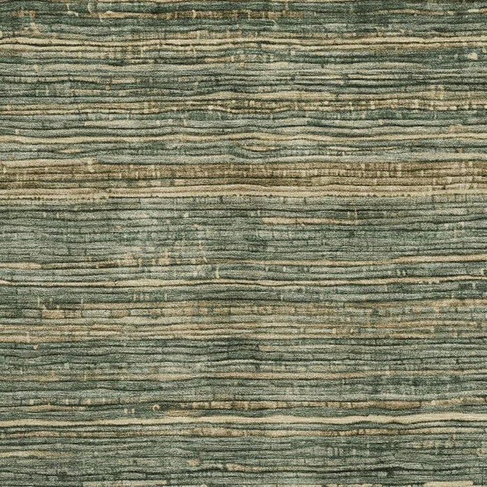10' X 14' Striped Washable Area Rug With UV Protection (705587) - Fern Green / Taupe