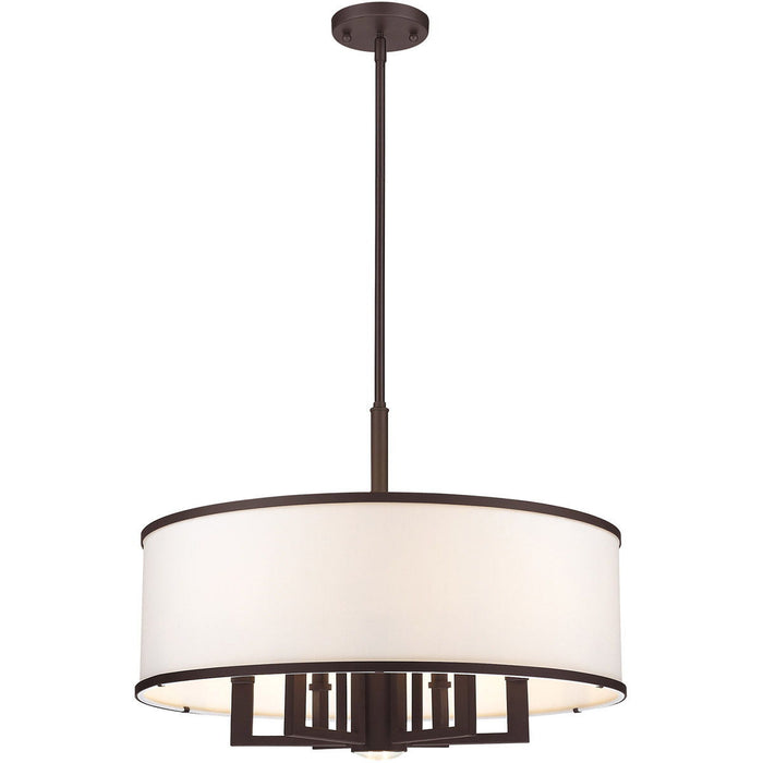 20" Seven Light Dimmable Chandelier With Shades - Bronze