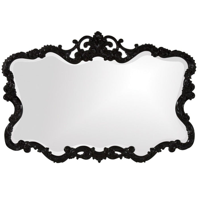 27" Ornate Scroll Framed Accent Mirror - Black