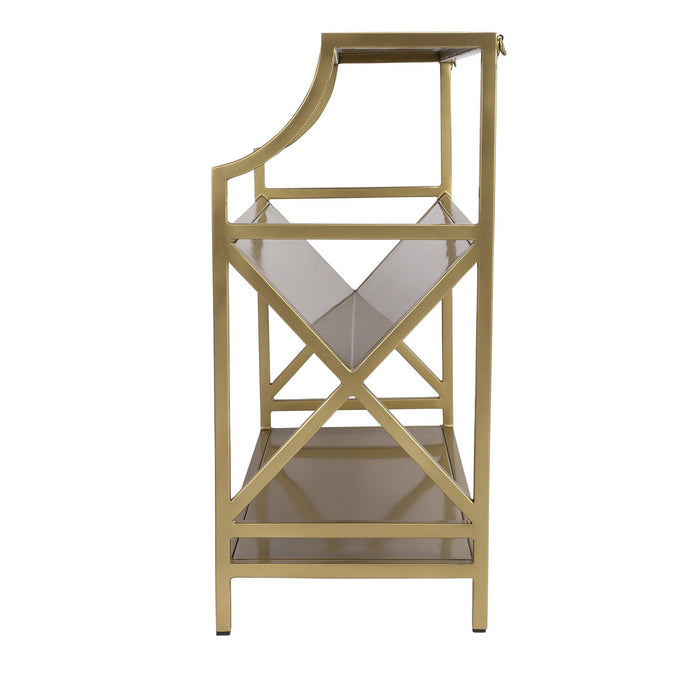 Two Tier Bookcase - Gold
