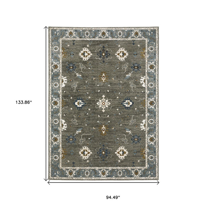 8' X 11' Oriental Area Rug - Blue