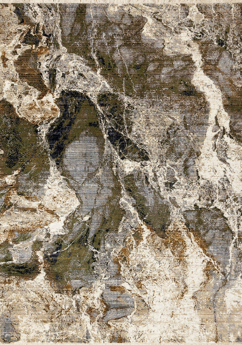 8' X 10' Abstract Area Rug (660226) - Black / Dark Green / Beige