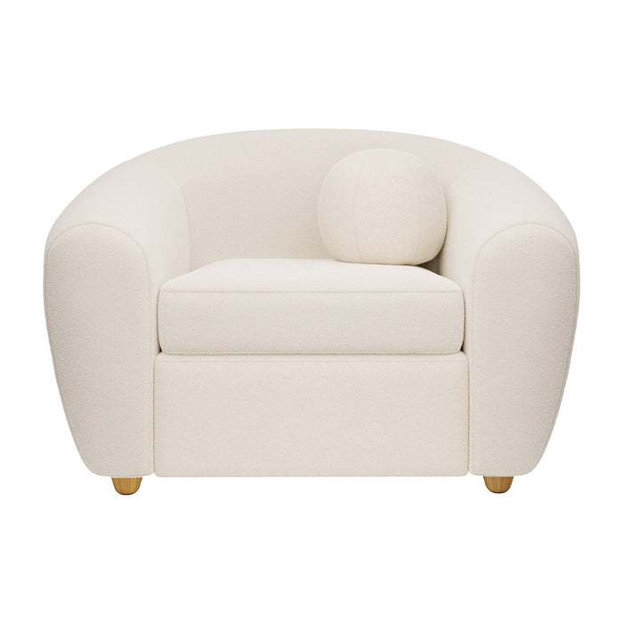 Boucle Arm Chair - White And Natural
