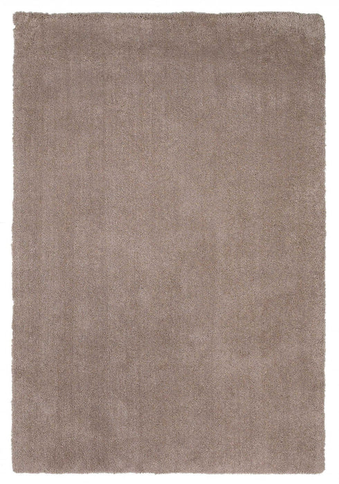 8' x 11' Shag Area Rug - Solid Tan Beige