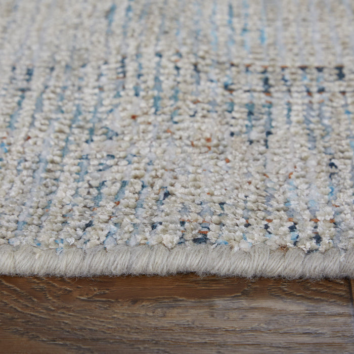 10' X 14' Oriental Hand Woven Distressed Area Rug With Fringe - Gray